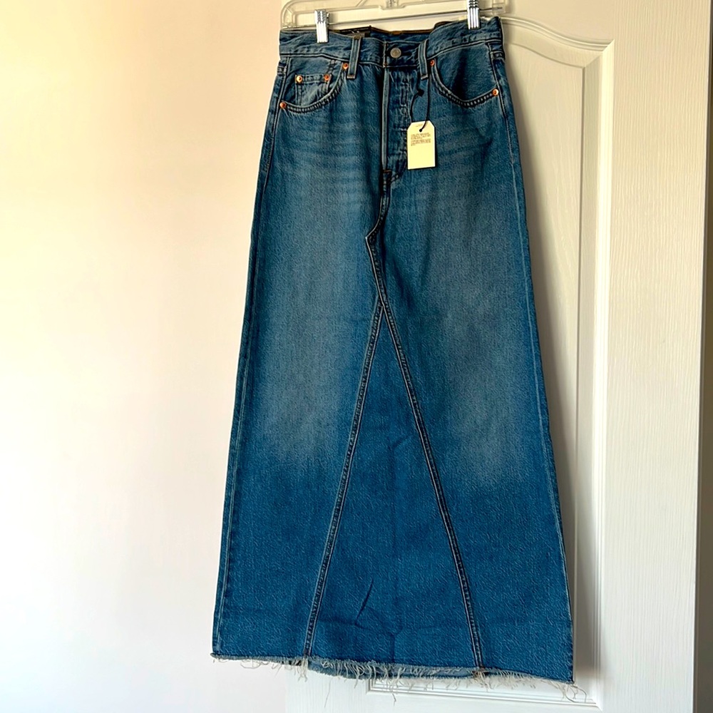 Levi's Classic Blue Denim Maxi Skirt